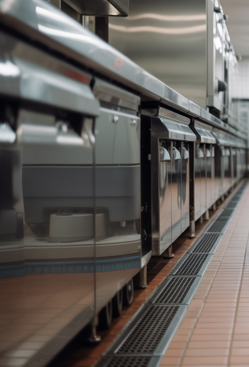 Commercial kitchen floor sanitizing and cleaning